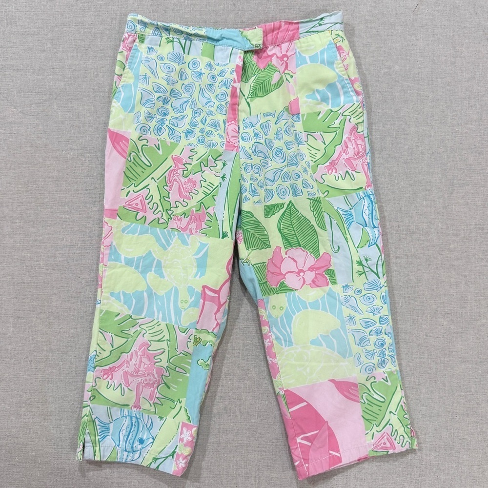 Lilly Pulitzer Patchwork Print Pants 6X - Picture 1 of 8